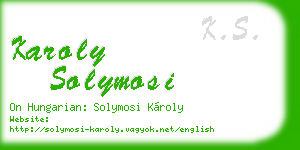 karoly solymosi business card
